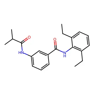 N-(2,6-diethylphenyl)-3-(2-methylpropanoylamino)benzamide structure
