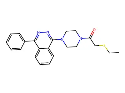 2-Ethylsulfanyl-1-[4-(4-phenylphthalazin-1-yl)piperazin-1-yl]ethanone structure