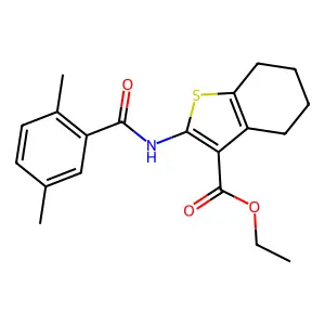 ethyl 2-(2,5-dimethylbenzamido)-4,5,6,7-tetrahydrobenzo[b]thiophene-3-carboxylate structure