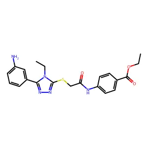 ethyl 4-[({[5-(3-aminophenyl)-4-ethyl-4H-1,2,4-triazol-3-yl]sulfanyl}acetyl)amino]benzoate structure