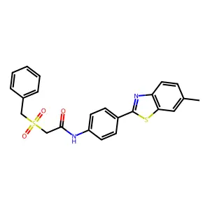 2-benzylsulfonyl-N-[4-(6-methyl-1,3-benzothiazol-2-yl)phenyl]acetamide structure