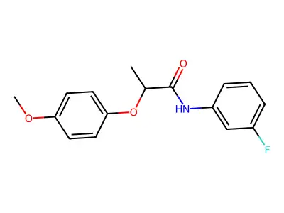 N-(3-fluorophenyl)-2-(4-methoxyphenoxy)propanamide structure