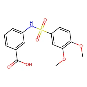 3-[(3,4-Dimethoxyphenyl)sulfonylamino]benzoic acid structure
