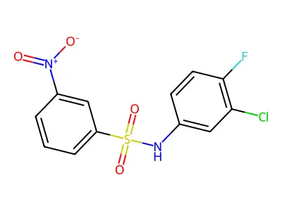 N-(3-chloro-4-fluorophenyl)-3-nitrobenzenesulfonamide structure