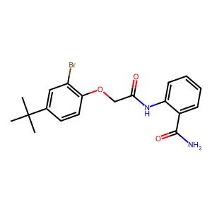 2-{[(2-Bromo-4-tert-butylphenoxy)acetyl]amino}benzamide structure