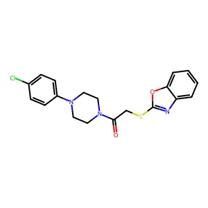 2-(1,3-Benzoxazol-2-ylsulfanyl)-1-[4-(4-chlorophenyl)piperazin-1-yl]ethanone structure
