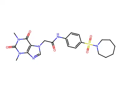 N-[4-(azepan-1-ylsulfonyl)phenyl]-2-(1,3-dimethyl-2,6-dioxopurin-7-yl)acetamide structure