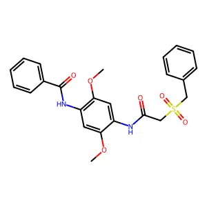 N-[4-[(2-benzylsulfonylacetyl)amino]-2,5-dimethoxyphenyl]benzamide structure