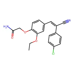 2-[4-[(E)-2-(4-chlorophenyl)-2-cyanoethenyl]-2-ethoxyphenoxy]acetamide structure