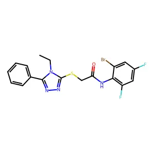 C18H15BrF2N4OS structure