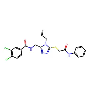 3,4-dichloro-N-{[5-{[2-oxo-2-(phenylamino)ethyl]sulfanyl}-4-(prop-2-en-1-yl)-4H-1,2,4-triazol-3-yl]methyl}benzamide structure