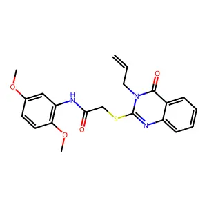 N-(2,5-dimethoxyphenyl)-2-(4-oxo-3-prop-2-enylquinazolin-2-yl)sulfanylacetamide structure