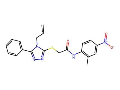 N-(2-methyl-4-nitrophenyl)-2-[(5-phenyl-4-prop-2-enyl-1,2,4-triazol-3-yl)sulfanyl]acetamide structure