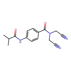 N,N-bis(cyanomethyl)-4-(2-methylpropanoylamino)benzamide structure