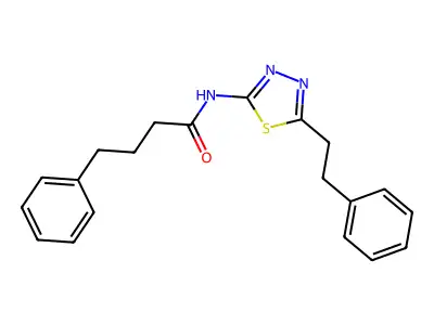 4-phenyl-N-[5-(2-phenylethyl)-1,3,4-thiadiazol-2-yl]butanamide structure