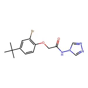 2-(2-bromo-4-tert-butylphenoxy)-N-(1,2,4-triazol-4-yl)acetamide structure