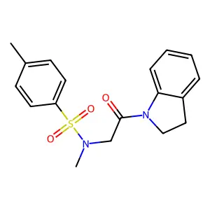 N-[2-(2,3-dihydroindol-1-yl)-2-oxoethyl]-N,4-dimethylbenzenesulfonamide structure