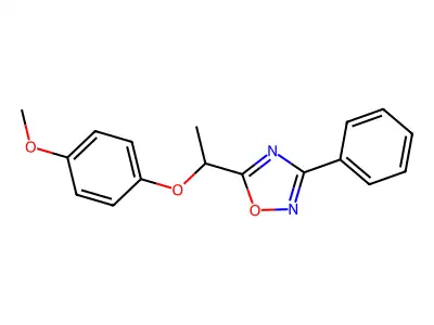 5-[1-(4-Methoxyphenoxy)ethyl]-3-phenyl-1,2,4-oxadiazole structure