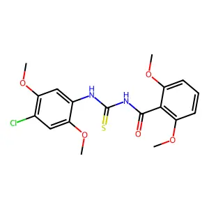 N-[(4-chloro-2,5-dimethoxyphenyl)carbamothioyl]-2,6-dimethoxybenzamide structure
