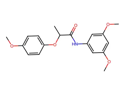 N-(3,5-dimethoxyphenyl)-2-(4-methoxyphenoxy)propanamide structure