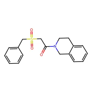 2-(benzylsulfonyl)-1-(3,4-dihydroisoquinolin-2(1H)-yl)ethanone structure