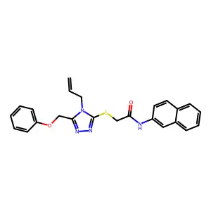 N-naphthalen-2-yl-2-[[5-(phenoxymethyl)-4-prop-2-enyl-1,2,4-triazol-3-yl]sulfanyl]acetamide structure