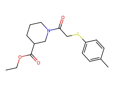 Ethyl 1-{[(4-methylphenyl)sulfanyl]acetyl}piperidine-3-carboxylate structure