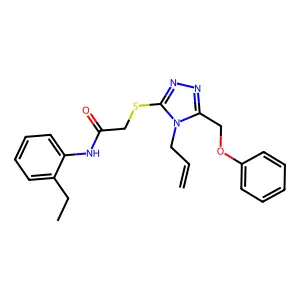 N-(2-ethylphenyl)-2-{[5-(phenoxymethyl)-4-(prop-2-en-1-yl)-4H-1,2,4-triazol-3-yl]sulfanyl}acetamide structure