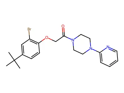 2-(2-Bromo-4-tert-butylphenoxy)-1-(4-pyridin-2-ylpiperazin-1-yl)ethanone structure