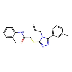 N-(2-methylphenyl)-2-[[5-(3-methylphenyl)-4-prop-2-enyl-1,2,4-triazol-3-yl]sulfanyl]acetamide structure