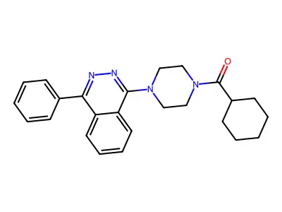 Cyclohexyl-[4-(4-phenylphthalazin-1-yl)piperazin-1-yl]methanone structure