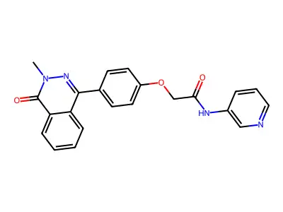 2-[4-(3-methyl-4-oxophthalazin-1-yl)phenoxy]-N-pyridin-3-ylacetamide structure