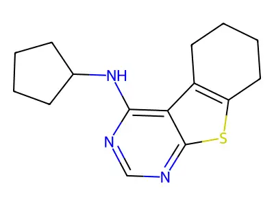 N-cyclopentyl-5,6,7,8-tetrahydro[1]benzothieno[2,3-d]pyrimidin-4-amine structure