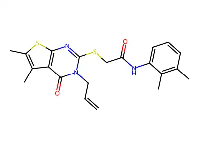 2-{[5,6-dimethyl-4-oxo-3-(prop-2-en-1-yl)-3,4-dihydrothieno[2,3-d]pyrimidin-2-yl]sulfanyl}-N-(2,3-dimethylphenyl)acetamide structure