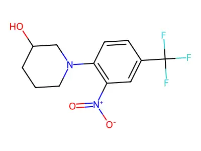 1-[2-Nitro-4-(trifluoromethyl)phenyl]piperidin-3-ol structure