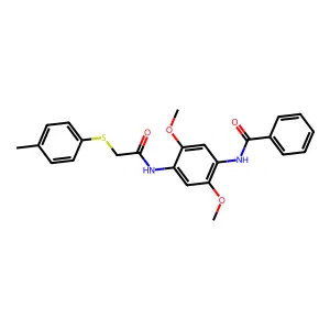 N-[2,5-dimethoxy-4-[[2-(4-methylphenyl)sulfanylacetyl]amino]phenyl]benzamide structure