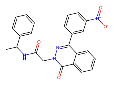 2-[4-(3-nitrophenyl)-1-oxophthalazin-2-yl]-N-(1-phenylethyl)acetamide structure