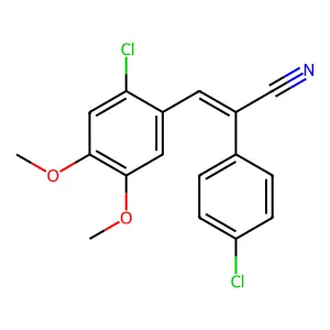 (E)-3-(2-chloro-4,5-dimethoxyphenyl)-2-(4-chlorophenyl)prop-2-enenitrile structure