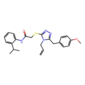 2-[[5-[(4-methoxyphenyl)methyl]-4-prop-2-enyl-1,2,4-triazol-3-yl]sulfanyl]-N-(2-propan-2-ylphenyl)acetamide structure
