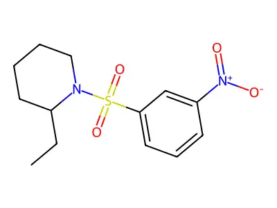 2-Ethyl-1-[(3-nitrophenyl)sulfonyl]piperidine structure
