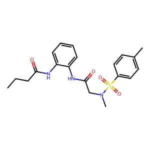 N-[2-({N-methyl-N-[(4-methylphenyl)sulfonyl]glycyl}amino)phenyl]butanamide structure