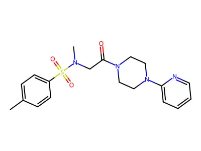 N,4-dimethyl-N-(2-oxo-2-(4-(pyridin-2-yl)piperazin-1-yl)ethyl)benzenesulfonamide structure