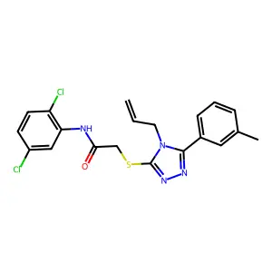 N-(2,5-dichlorophenyl)-2-[[5-(3-methylphenyl)-4-prop-2-enyl-1,2,4-triazol-3-yl]sulfanyl]acetamide structure