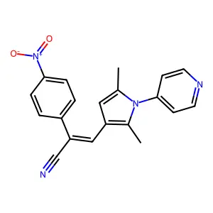 (2E)-3-[2,5-dimethyl-1-(pyridin-4-yl)-1H-pyrrol-3-yl]-2-(4-nitrophenyl)prop-2-enenitrile structure