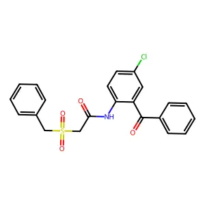 N-(2-benzoyl-4-chlorophenyl)-2-benzylsulfonylacetamide structure