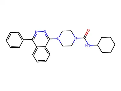 N-cyclohexyl-4-(4-phenylphthalazin-1-yl)piperazine-1-carboxamide structure