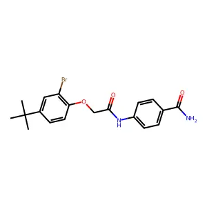 4-[[2-(2-Bromo-4-tert-butylphenoxy)acetyl]amino]benzamide structure