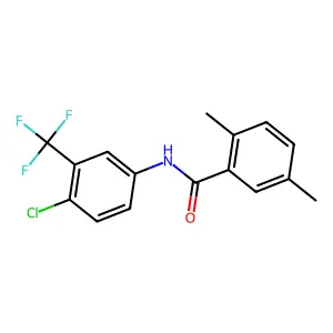 N-[4-chloro-3-(trifluoromethyl)phenyl]-2,5-dimethylbenzamide structure