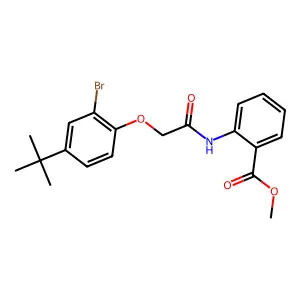 Methyl 2-{[(2-bromo-4-tert-butylphenoxy)acetyl]amino}benzoate structure