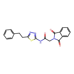 2-(1,3-dioxoisoindol-2-yl)-N-(5-phenethyl-1,3,4-thiadiazol-2-yl)acetamide structure
